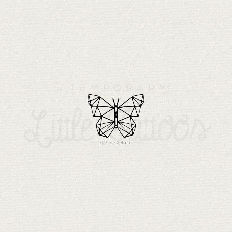 Low Poly Butterfly Temporary Tattoo - Set of 3