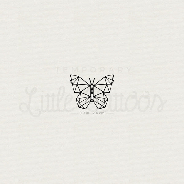 Low Poly Butterfly Temporary Tattoo - Set of 3