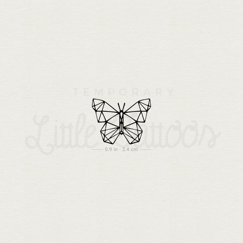 Low Poly Butterfly Temporary Tattoo - Set of 3