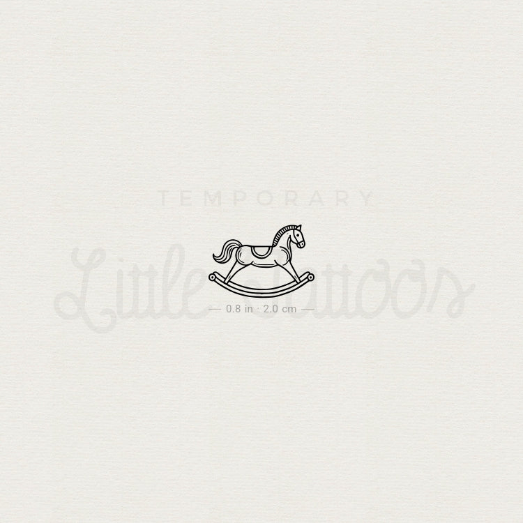 Rocking Horse Temporary Tattoo - Set of 3