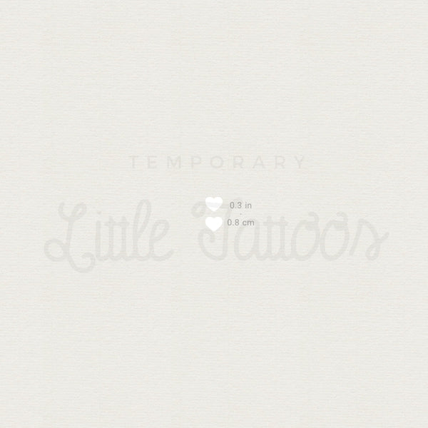 Two Tiny White Hearts Temporary Tattoo - Set of 3