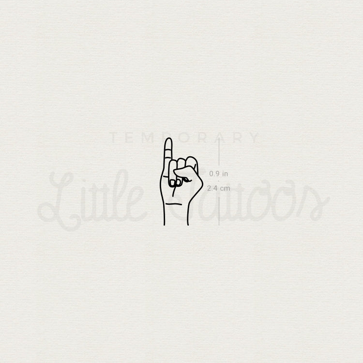 Sign Language I Temporary Tattoo - Set of 3