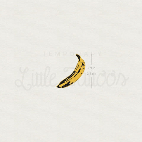 Yellow Banana Temporary Tattoo - Set of 3