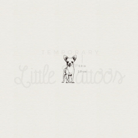 Little Chihuahua Temporary Tattoo - Set of 3