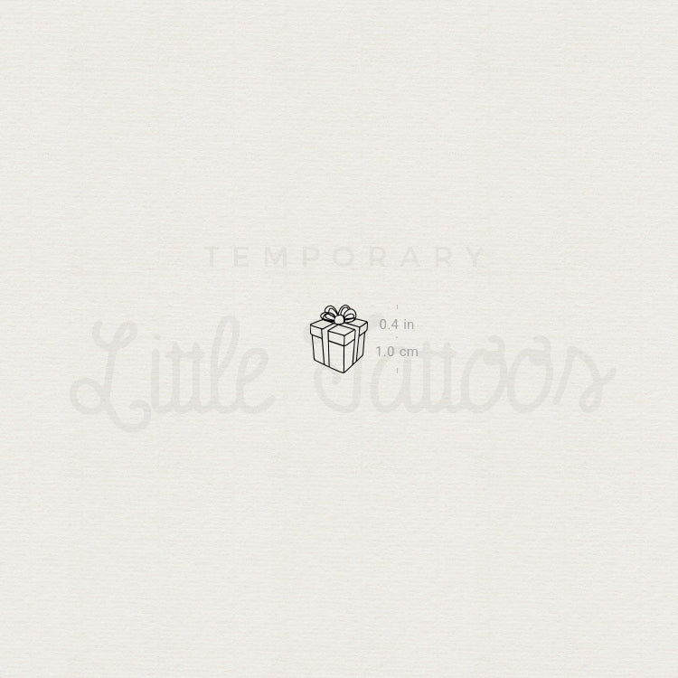 Tiny Gift Box Temporary Tattoo - Set of 3