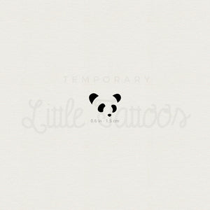 Minimalist Panda Face Temporary Tattoo - Set of 3