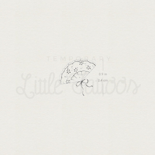 Small Hand Fan Temporary Tattoo By Stefano Mazza - Set of 3