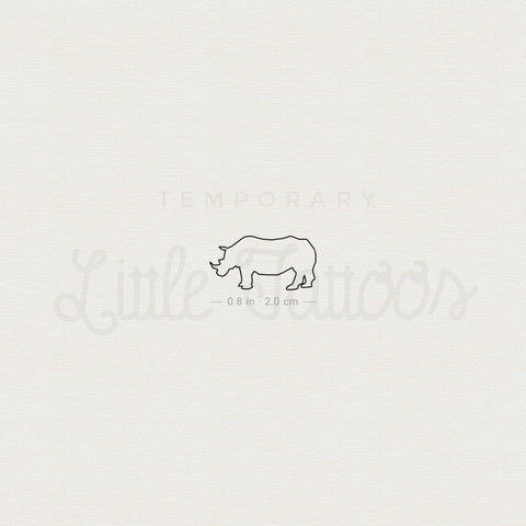 Fine Line Rhino Temporary Tattoo - Set of 3