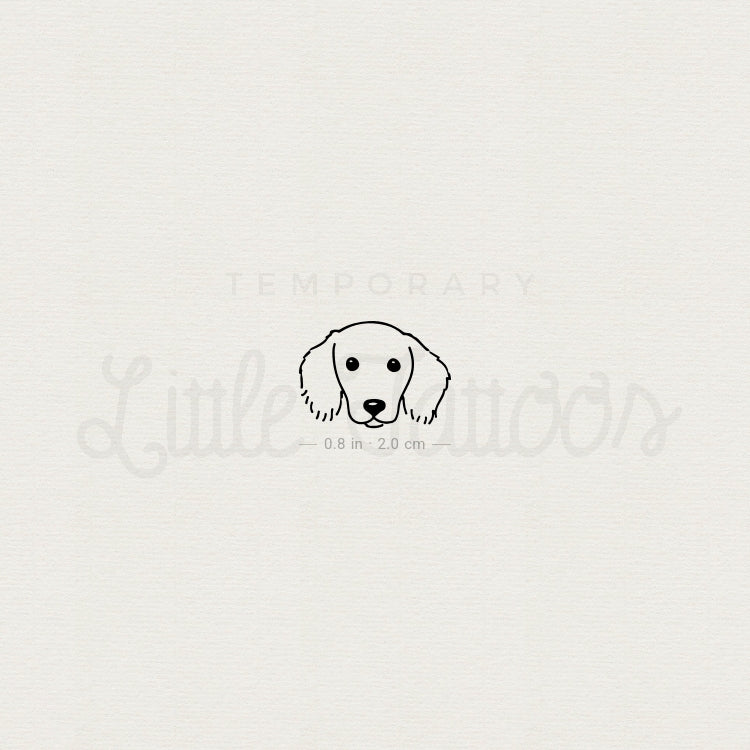 Dachshund Face Temporary Tattoo - Set of 3