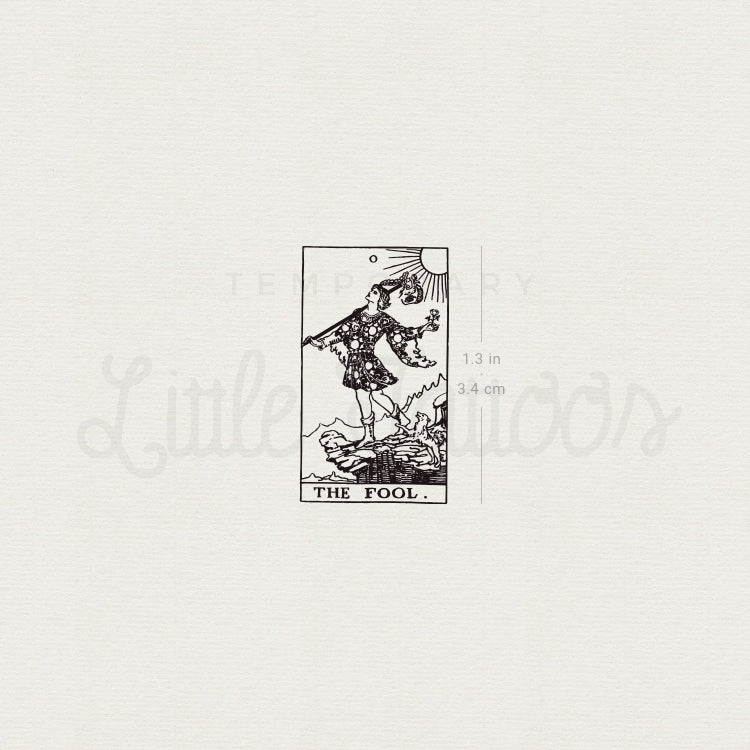 Little The Fool Tarot Card Temporary Tattoo - Set of 3