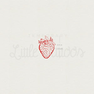 Red Strawberry Temporary Tattoo - Set of 3