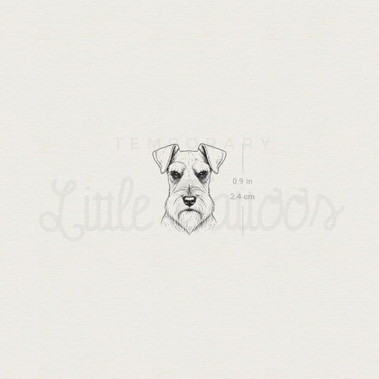 Fine Line Schnauzer Portrait Temporary Tattoo - Set of 3