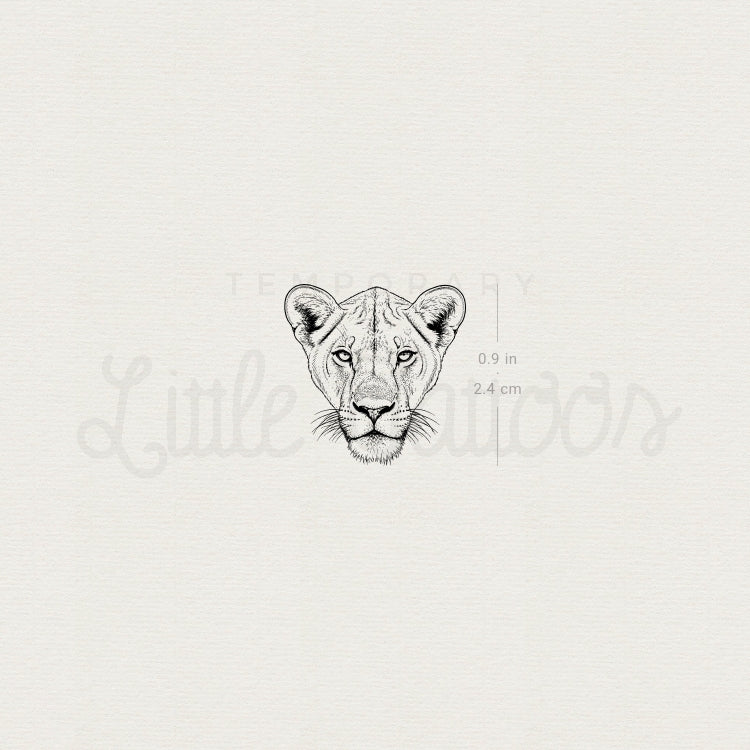 Lioness Portrait Temporary Tattoo - Set of 3