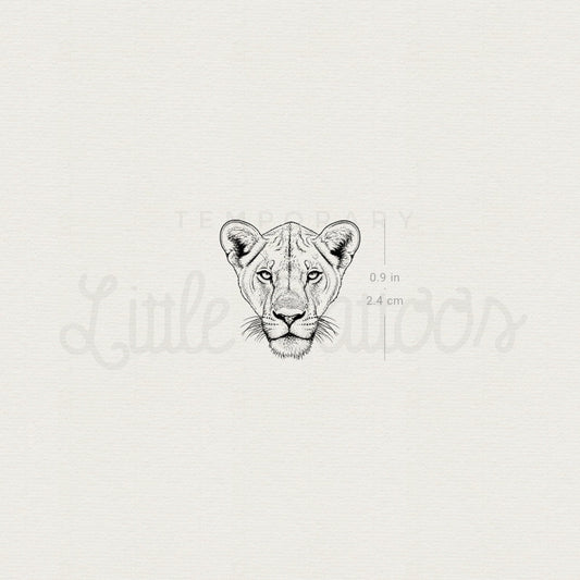 Lioness Portrait Temporary Tattoo - Set of 3