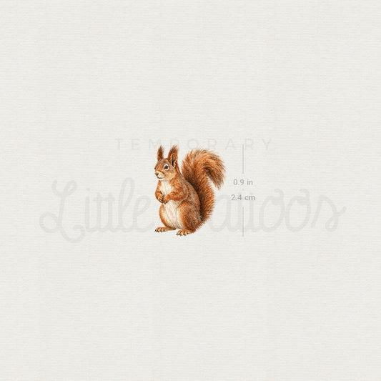 Watercolor Squirrel Temporary Tattoo - Set of 3