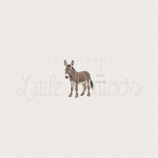 Watercolor Donkey Temporary Tattoo - Set of 3
