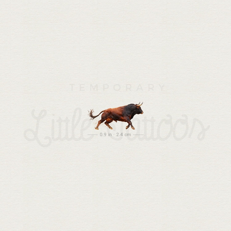 Little Spanish Fighting Bull Temporary Tattoo - Set of 3