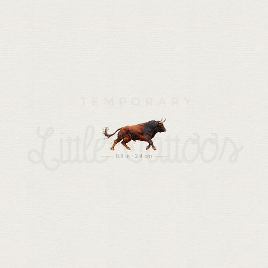 Little Spanish Fighting Bull Temporary Tattoo - Set of 3