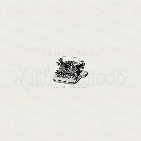 Typewriter Temporary Tattoo - Set of 3