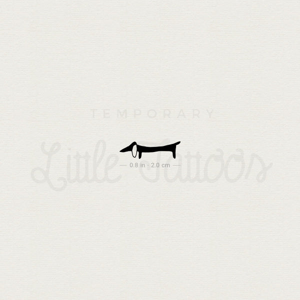 Black Dachshund Temporary Tattoo - Set of 3