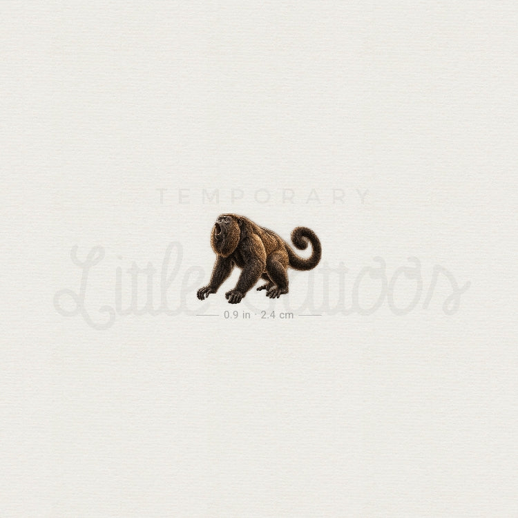 Howler Monkey Temporary Tattoo - Set of 3