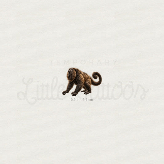 Howler Monkey Temporary Tattoo - Set of 3