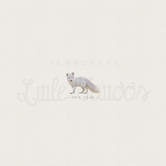Little Arctic Fox Temporary Tattoo - Set of 3