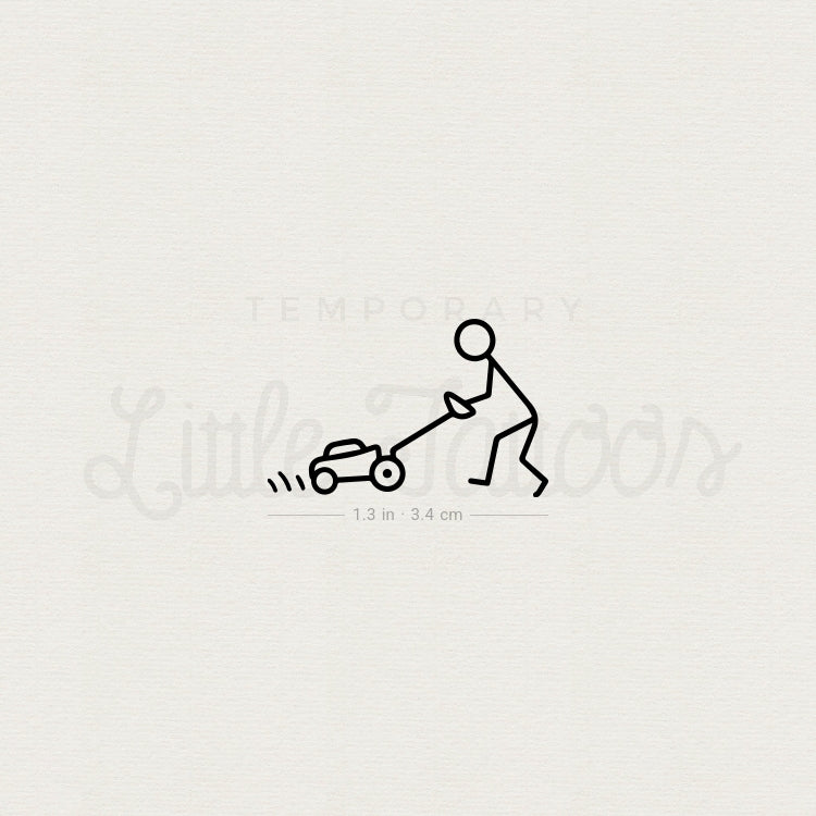 Lawn Mower Temporary Tattoo - Set of 3