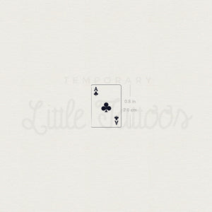 Ace Of Clubs Card Temporary Tattoo - Set of 3