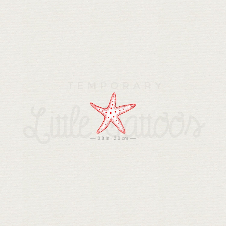 Red Sea Star Temporary Tattoo - Set of 3