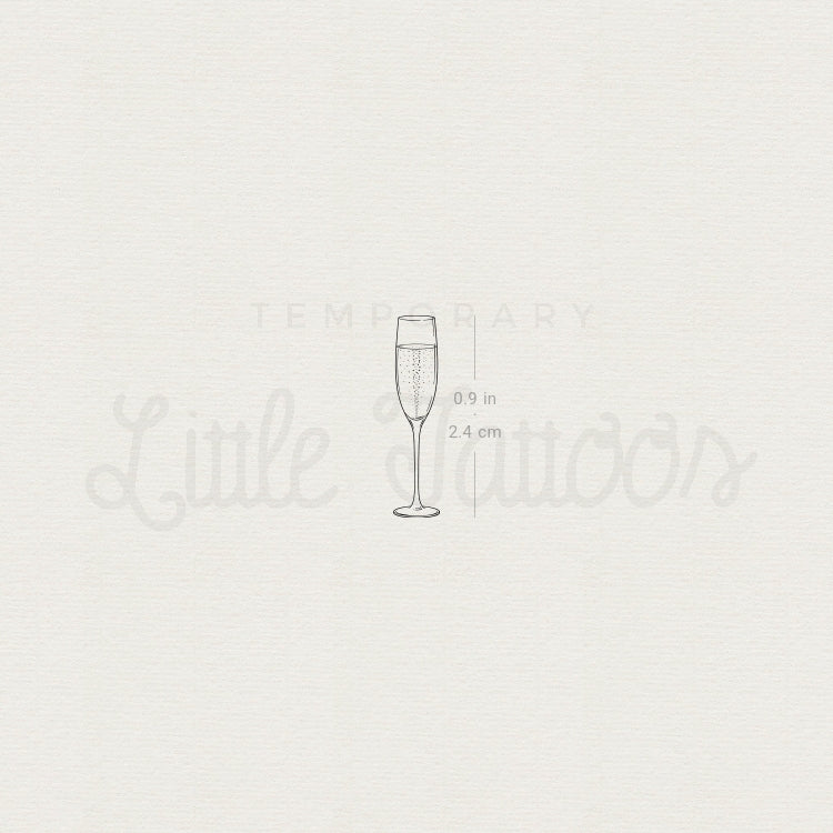 Champagne Glass Temporary Tattoo - Set of 3