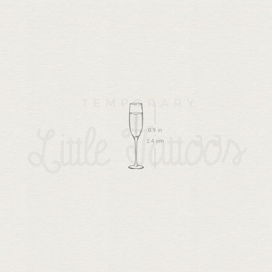 Champagne Glass Temporary Tattoo - Set of 3