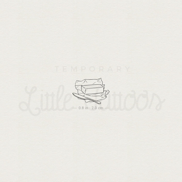 Butter Temporary Tattoo - Set of 3
