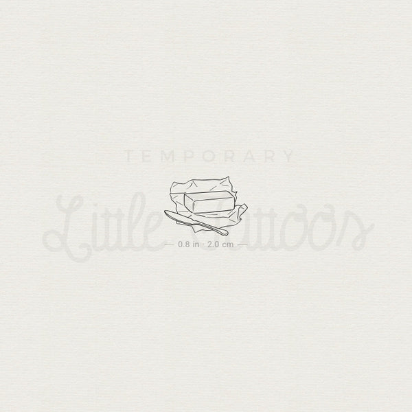 Butter Temporary Tattoo - Set of 3