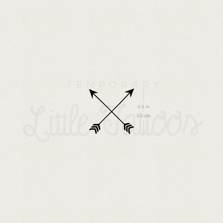 Crossed Arrows Temporary Tattoo - Set of 3