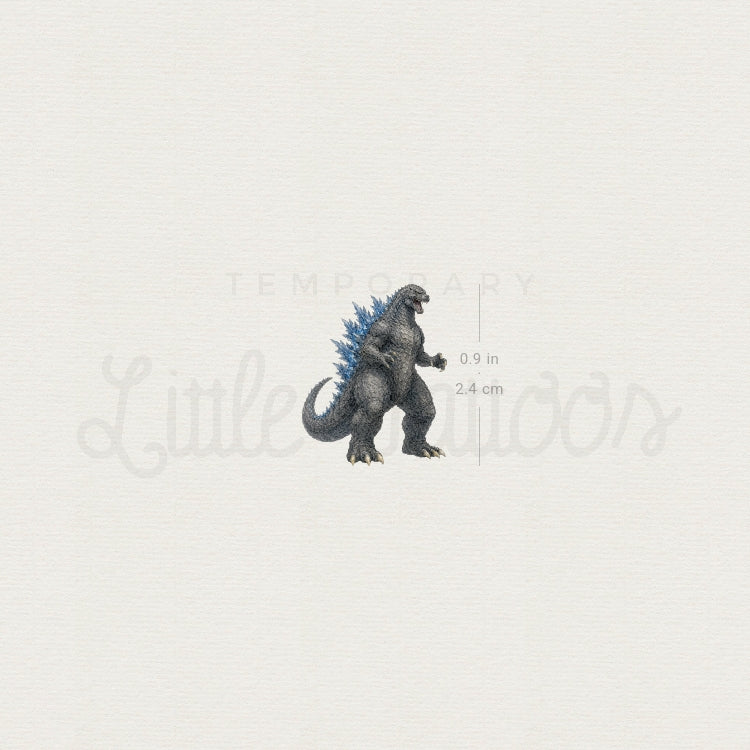 Watercolor Gozilla Temporary Tattoo - Set of 3