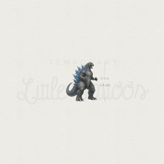 Watercolor Gozilla Temporary Tattoo - Set of 3