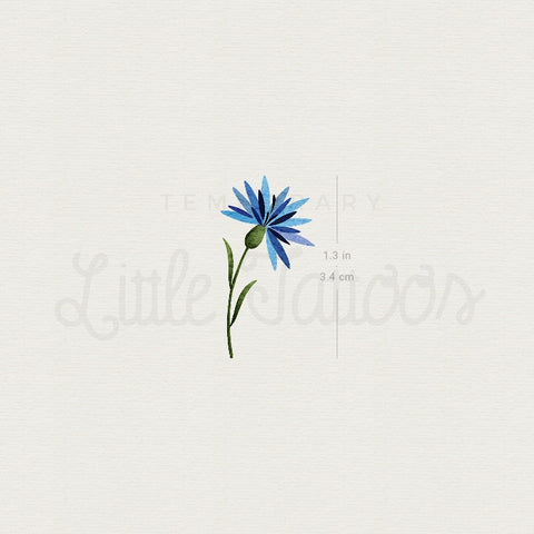 Little Cornflower By Ann Lilya Temporary Tattoo - Set of 3