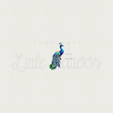 Small Peacock Temporary Tattoo - Set of 3