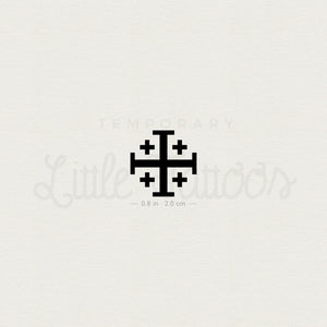 Jerusalem Cross Temporary Tattoo - Set of 3