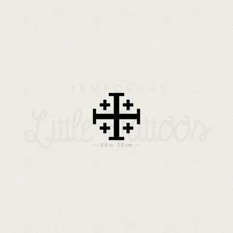 Jerusalem Cross Temporary Tattoo - Set of 3