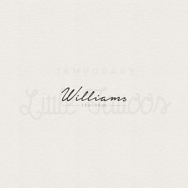Williams Temporary Tattoo - Set of 3