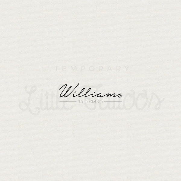Williams Temporary Tattoo - Set of 3