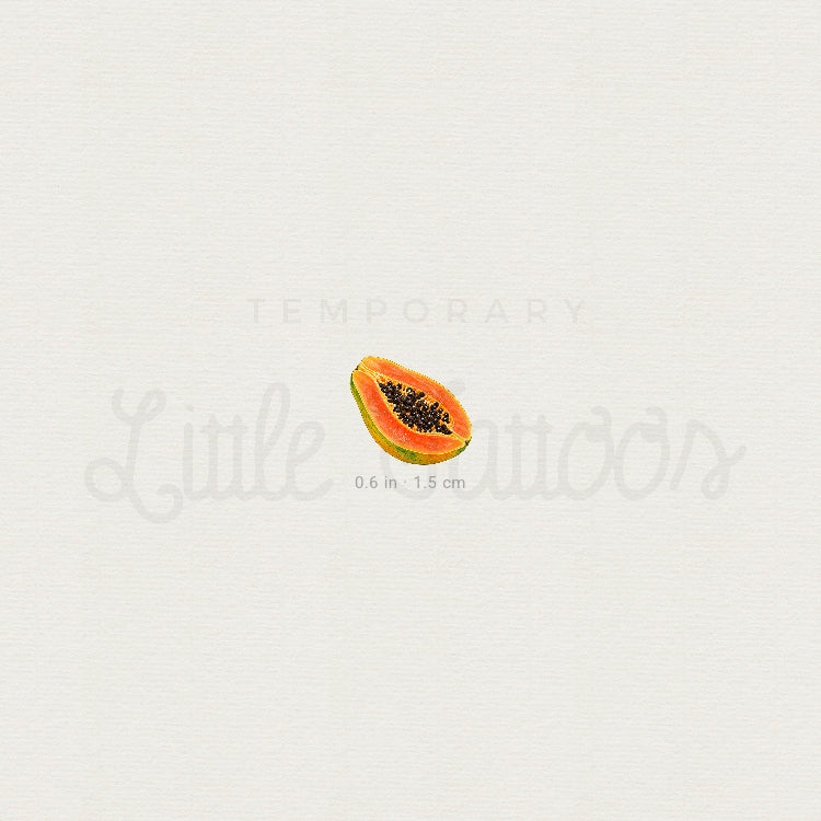 Papaya Slice Temporary Tattoo - Set of 3