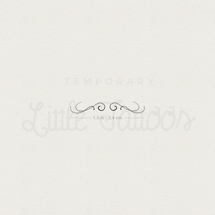 Horizontal Ornament Temporary Tattoo By Marina Molist - Set of 3