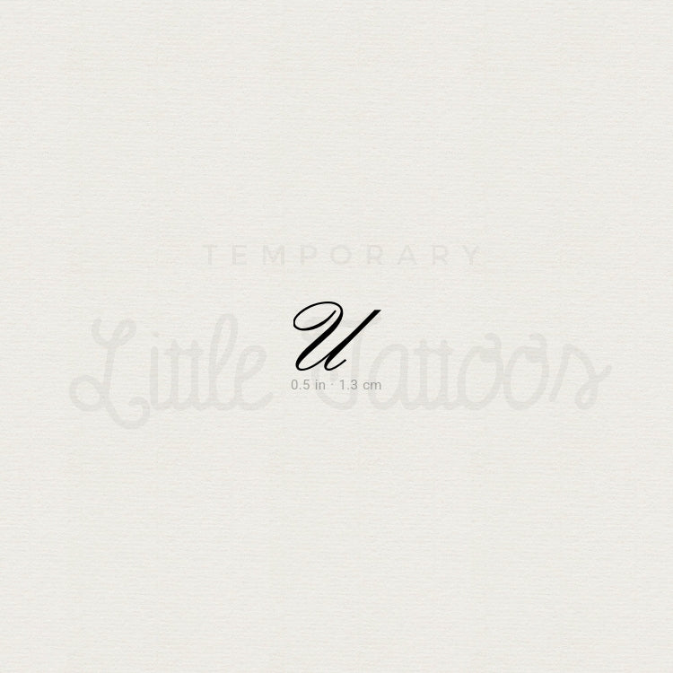 Tatuaje temporal con la letra U (juego de 3)