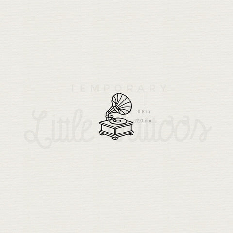 Minimalist Gramophone Temporary Tattoo - Set of 3