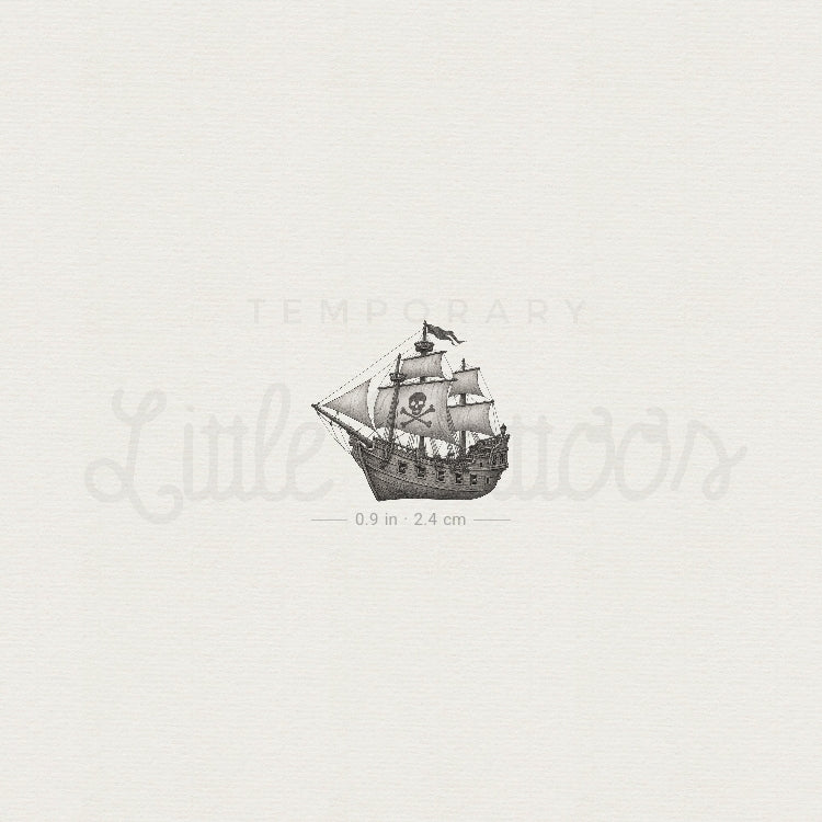 Pirate Ship Temporary Tattoo - Set of 3