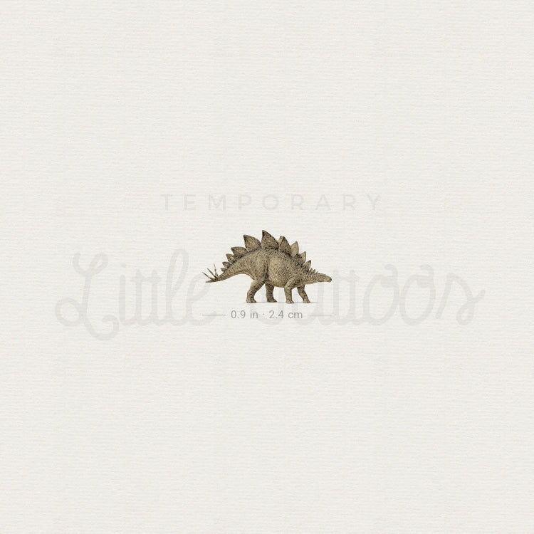 Watercolor Stegosaurus Temporary Tattoo - Set of 3