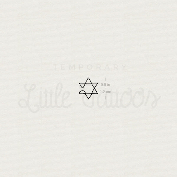 One Line Star Of David Temporary Tattoo - Set of 3